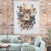 Botanical Elegant 3D Floral Art Poster