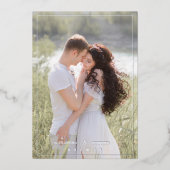 Botanical Elegant Love & Thanks Custom Photo Folieneinladung (Vorderseite)