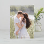 Botanical Elegant Love & Thanks Custom Photo Folieneinladung (Stehend vorne)