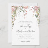 Botanical Elegant Watercolor Wildflower Wedding Einladung (Vorderseite)