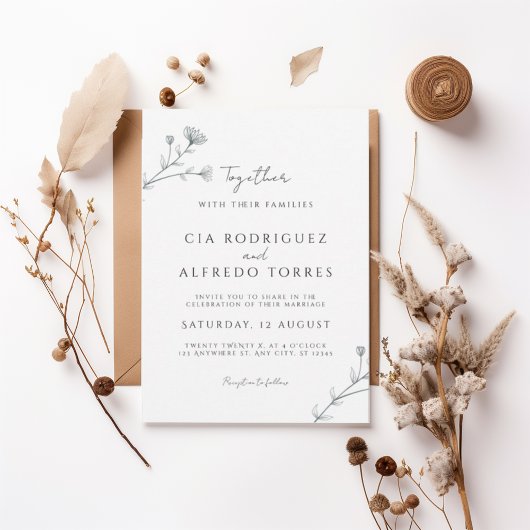 Botanical Elegant Wedding Invitation Einladung