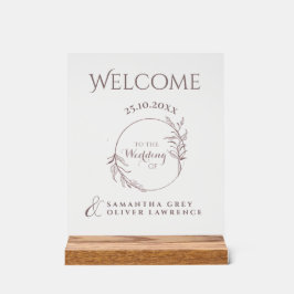 Botanical Elegant Wedding Welcome Sign Acrylschild