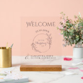 Botanical Elegant Wedding Welcome Sign Acrylschild (Hochzeit)
