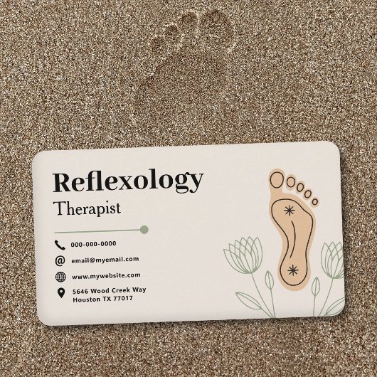 Botanical Elements & Footprint - Reflexology Visitenkarte