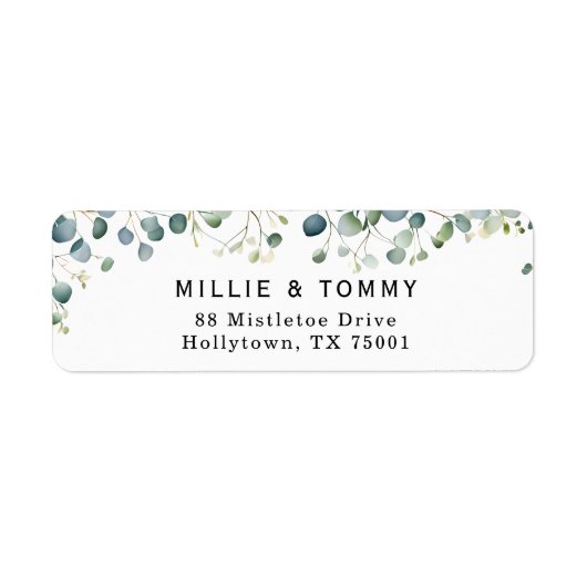 Botanical Eucalyptus Branch Return Address Label | (Vorne)
