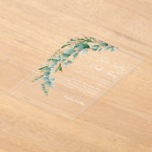 Botanical Eucalyptus Fall Leaf Wreath Wedding Acryleinladungen (Ablage )
