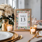 Botanical Eucalyptus Pampas Grass Proteas Wedding Tischnummer