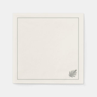 Botanical Evergreen Minimalist | Neutral Rustic  Serviette