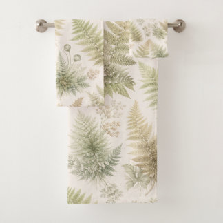Botanical Fern Pattern Badhandtuch Set