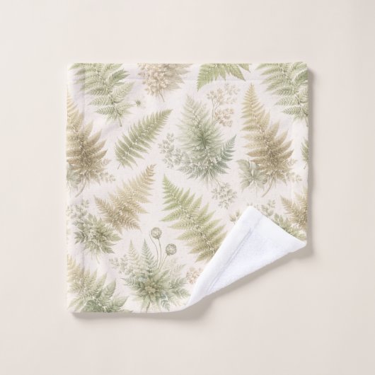 Botanical Fern Pattern Badhandtuch Set (Waschlappen)