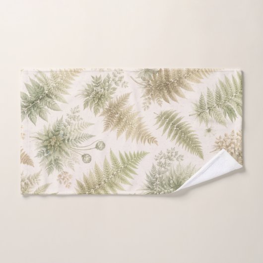 Botanical Fern Pattern Badhandtuch Set (Handtuch)