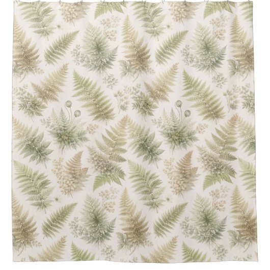 Botanical Fern Pattern Duschvorhang (Vorderseite)