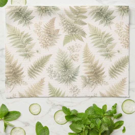 Botanical Fern Pattern Geschirrtuch (Gefaltet)