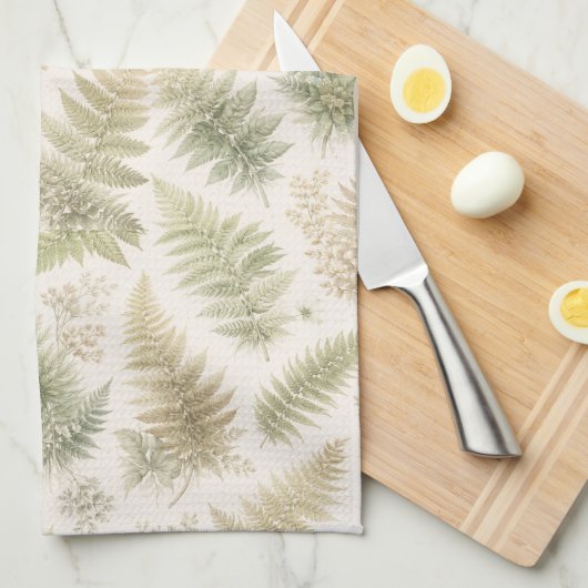 Botanical Fern Pattern Geschirrtuch (Viertel Falte)