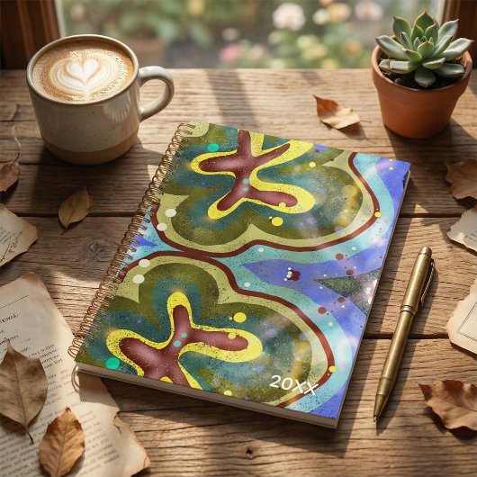 Botanical floral abstract illustration planner Planer