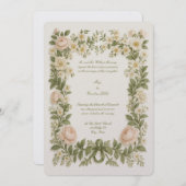 Botanical Floral Color Border Print Wedding Einladung (Vorne/Hinten)