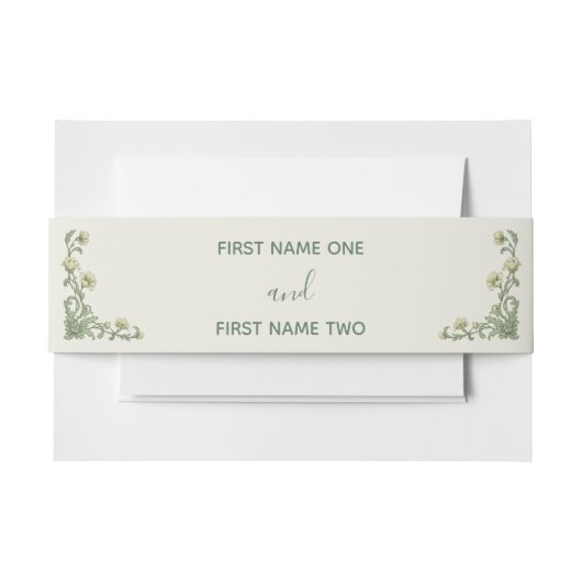 Botanical Floral Einladungsbanderole (Vorderseite Beispiel)