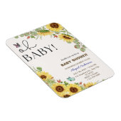 Botanical Floral Girls Baby Shower Invitations  Magnet (Rechte Seite)
