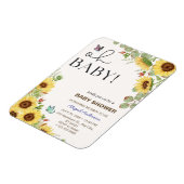 Botanical Floral Girls Baby Shower Invitations  Magnet (Linke Seite)