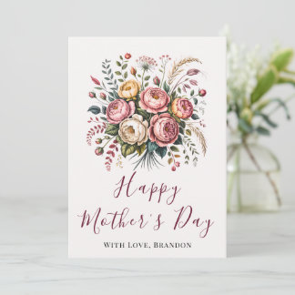 Botanical Floral Happy Mothers Day Card Karte