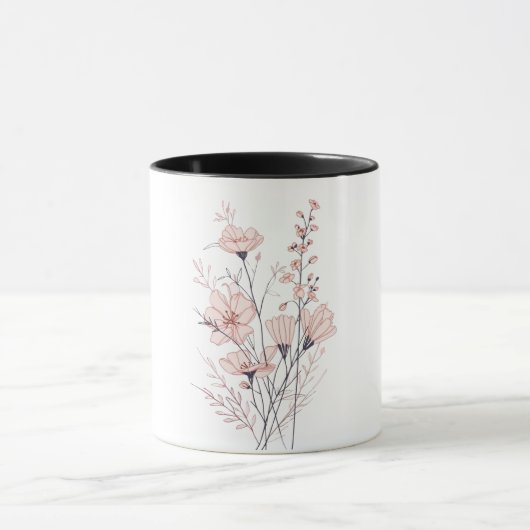 Botanical Floral Illustration | Minimal Nature Aes Tasse (Zentrum)