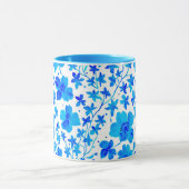 Botanical Floral in Deep Blue and White  Tasse (Zentrum)