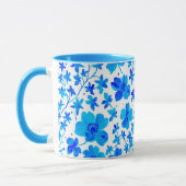 Botanical Floral in Deep Blue and White  Tasse (Links)