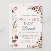 Botanical Floral Mothers Day Brunch Invitation Einladung (Vorderseite)