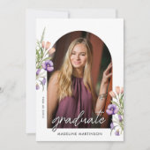 Botanical Floral Photo Graduation Arch Ankündigung (Vorderseite)