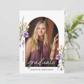 Botanical Floral Photo Graduation Arch Ankündigung (Stehend Vorderseite)