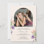 Botanical Floral Photo Graduation Arch Ankündigung (Rückseite)