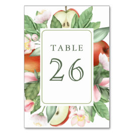 Botanical Floral Red Apple Orchard Wedding Tischnummer