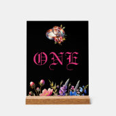 Botanical Floral Wedding bands Tabletop NumberSign Acrylschild (Vorderseite)