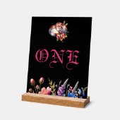 Botanical Floral Wedding bands Tabletop NumberSign Acrylschild (Winkel)