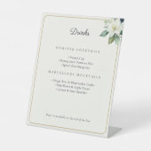 Botanical Floral Wedding Bar Cocktails & Mocktails Sockelschild (Vorderseite)