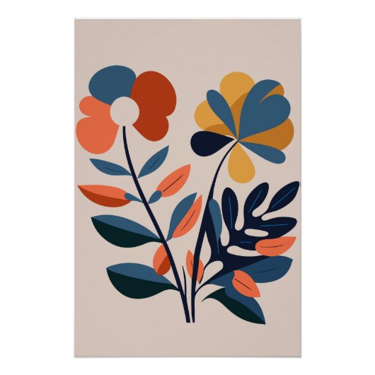 Botanical Flower Poster Floral Wall Nr. 7 (Vorderseite)