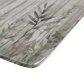 Botanical Foliage Farmhouse Barn Wood look Schneidebrett (Ecke)