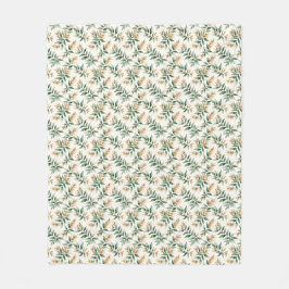Botanical Foliage Pattern Cozy Fleecedecke
