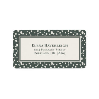 Botanical Forest Green Wildflower Lunaria Custom Adressaufkleber