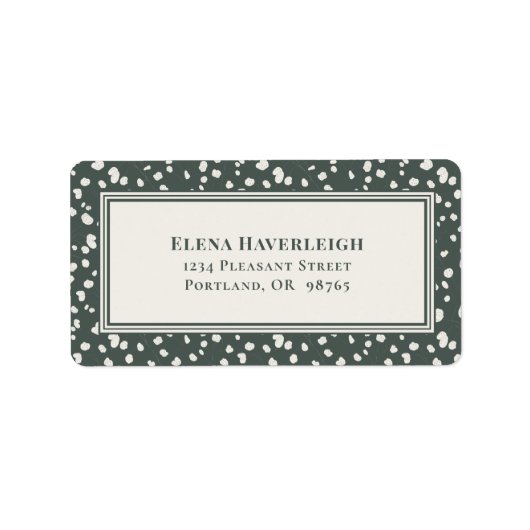 Botanical Forest Green Wildflower Lunaria Custom Adressaufkleber (Vorne)