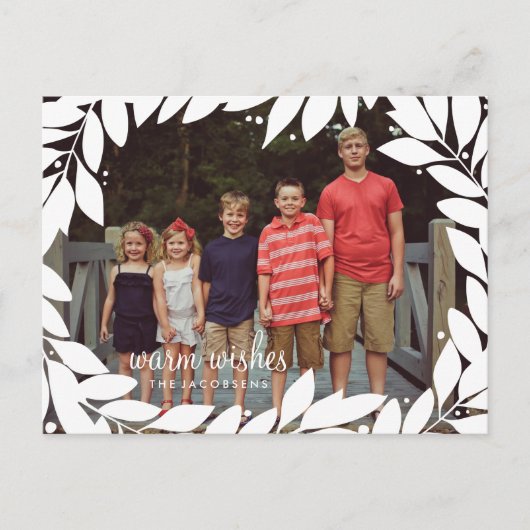 Botanical Frame Holiday Postcard Feiertagspostkarte (Vorderseite)