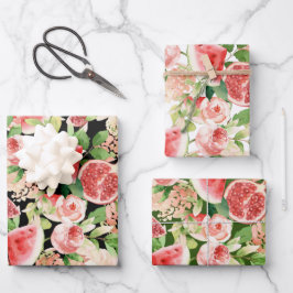 Botanical Fruit and Flowers  Geschenkpapier Set