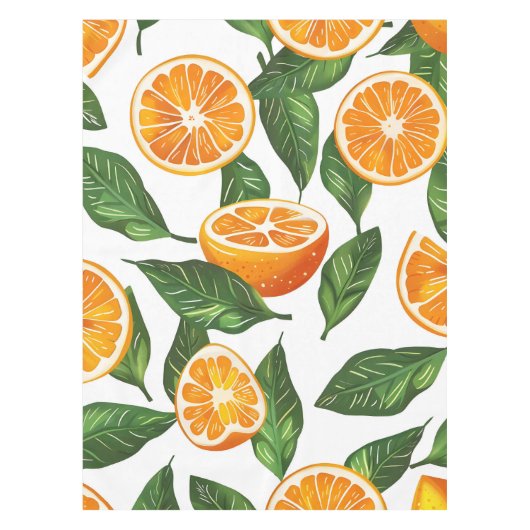 Botanical Fruit Orange Citrus Seamless Pattern Tischdecke (Vorderseite)