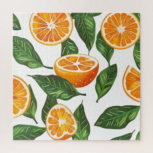 Botanical Fruit Orange Citrus Seamless Puzzle (Vertikal)