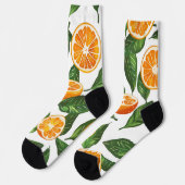 Botanical Fruit Orange Citrus Seamless Socken (Linkes Detail)