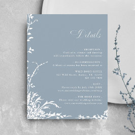 Botanical Garden Dusty Blue Wedding Details Begleitkarte