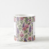 Botanical Garden Floral Monogram Lavender Kaffeetasse (Mittel)