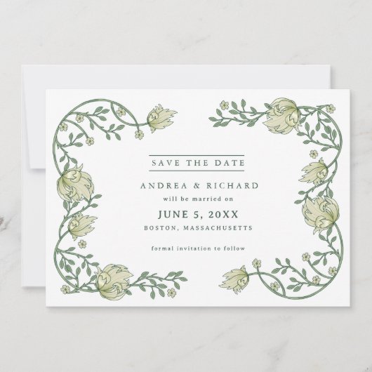 Botanical Garden Floral Photo Wedding  Save The Date (Vorderseite)