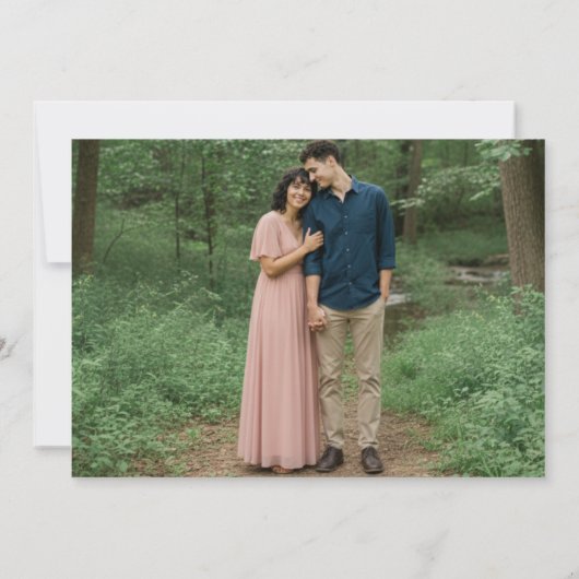 Botanical Garden Floral Photo Wedding  Save The Date (Rückseite)