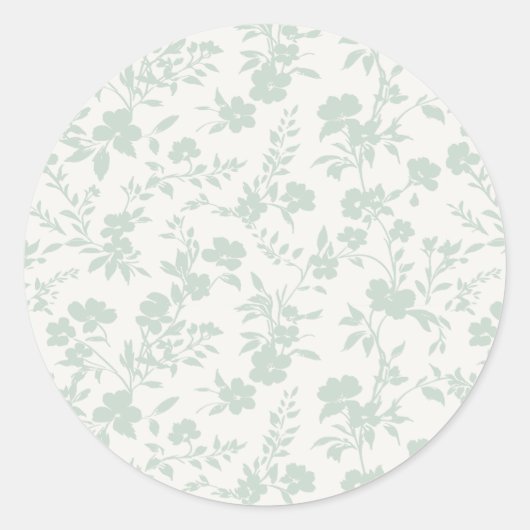 Botanical Garden Muted Sage - Neutral Runder Aufkleber (Vorderseite)